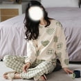 thumbnail image 5 of Pijama de mujer de algodón de manga larga, pantalón, jersey, traje fino, traje de hogar de primavera y otoño, 5 of 5