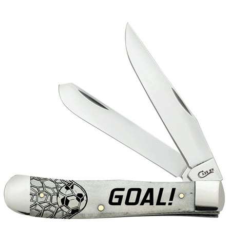 Case XX Knives Trapper Soccer Goal! Natural Bone Stainless Pocket Knife