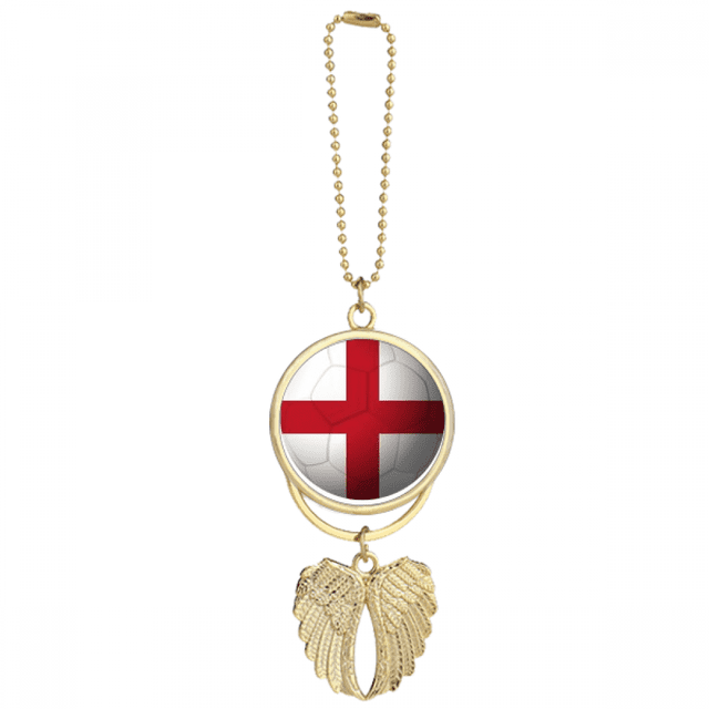 Angleterre Drapeau National Football Voiture Porte-Clés Ange Aile Pendentif