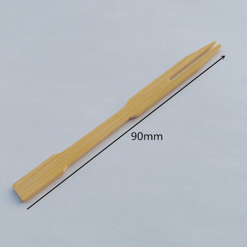 Details about   200pcs Disposable Bamboo Catering Forks for Appetizer,Canapes,Pastry,Fruit Cups 