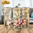 thumbnail image 2 of Personalized Music Notes Skinny Tumbler Gifts - Customized Music Notes With Vintage Flowers Gifts - Unique Gifts For Musical Instrument Lovers - Custom Name 20oz Stainless Steel Tumbler, 2 of 7