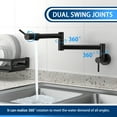 thumbnail image 3 of GOWIN Black Pot Filler Faucet Commercial Wall Mount Faucet, Double Joint Swing Arm Kitchen Folding Faucet,Sink Pot Filler Home, 3 of 8