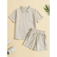 thumbnail image 2 of Bagilaanoe 2pcs Girls Short Pants Set Short Sleeve Shirt Tops + Shorts 6-13T Kids Casual Summer Outfits, 2 of 9