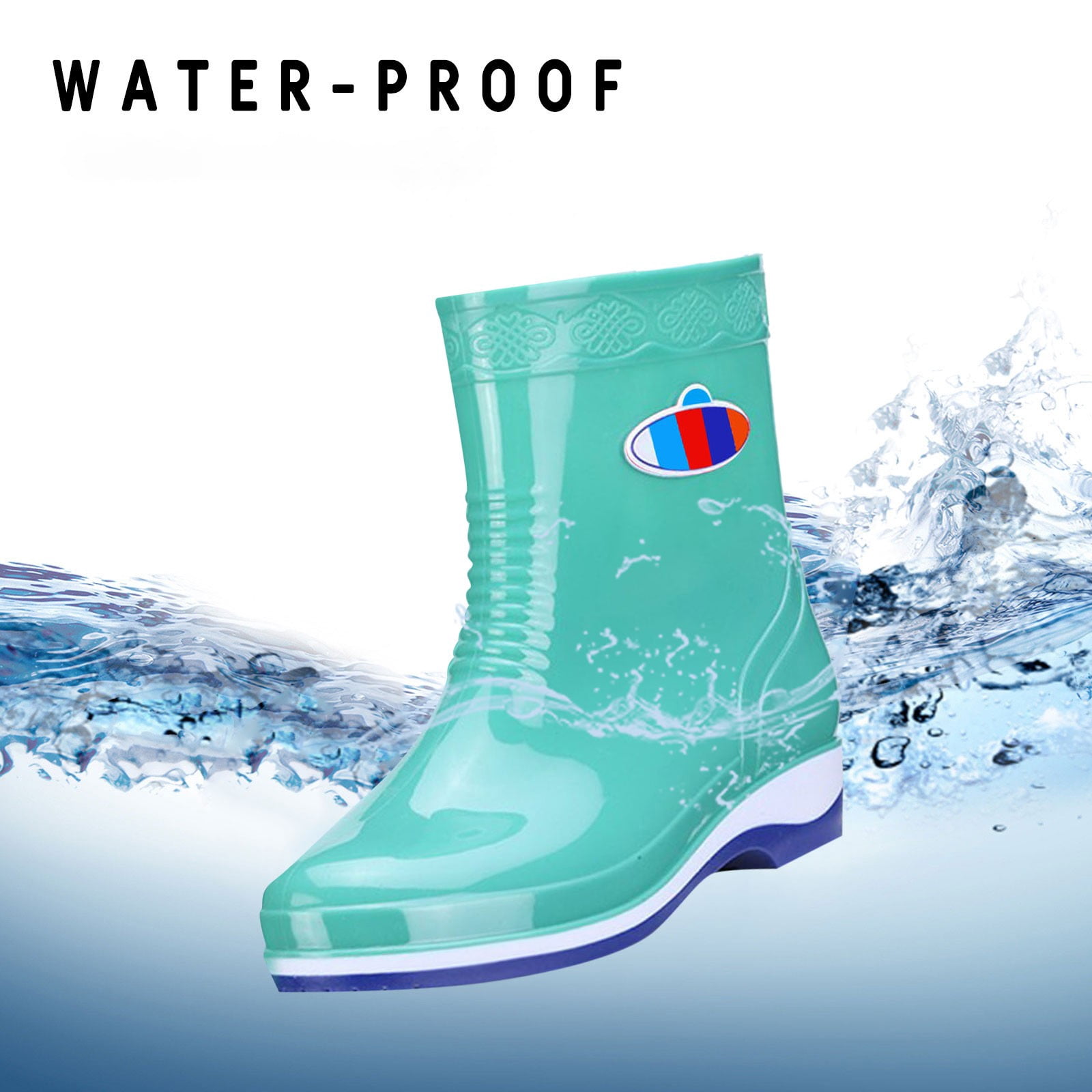 IUJSOY Ankle Rain Boots for Women Short Boots Elastic Slip on Lightweight Comfortable Garden Outdoor Shoes