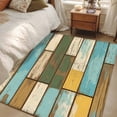 thumbnail image 4 of 3'x5' Rug for Living Room Bedroom, Brown Blue Vintage Washable Area Rugs Non-Slip Carpet Mats, Retro Farmhouse Elegant Pastoral Indoor Low Pile Area Rug Runner for Kitchen, Mudroom, 4 of 8