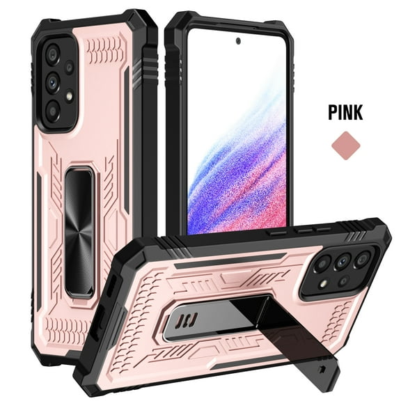 Samsung Galaxy A24, CoverShockproof with Invisible Kickstand Armor Premium Rugged Heavy Duty Military Grade Protection Case, Pink