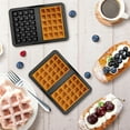 thumbnail image 6 of Tutuviw 2Pcs Silicone Waffle Maker Mold,2 Cavities Nonstick Silicone Mold Set,Waffle Cookie Molds,Chocolate Molds,Preparation of Belgian Waffles,Silicone Mold for Cake Baking Candy,Black, 6 of 7