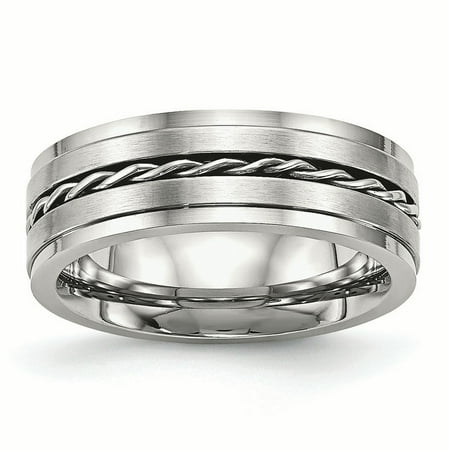 Chisel Wedding Bands Stainless Steel Brushed And Polished Chisel Wedding Bands Stainless Steel Brushed And Polished Twisted 7 Mm Band Size 8