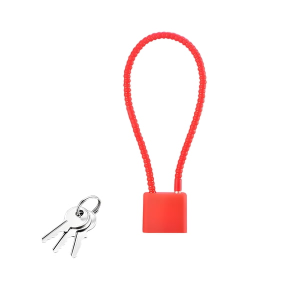 MELIVO Bike Lock,11.02" Bike Lock with Key,Unopening Steel Cable Bicycle Lock Bicycle Lock,Red