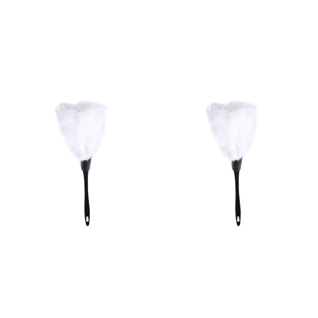 Bearachild Plumero de 35cm, cepillo para polvo, cepillos de limpieza antiestáticos, decoraciones, suministros para teclado, dormitorio, baño, cocina, Blanco 35x15cm 2piezas Bearachild CBP021000