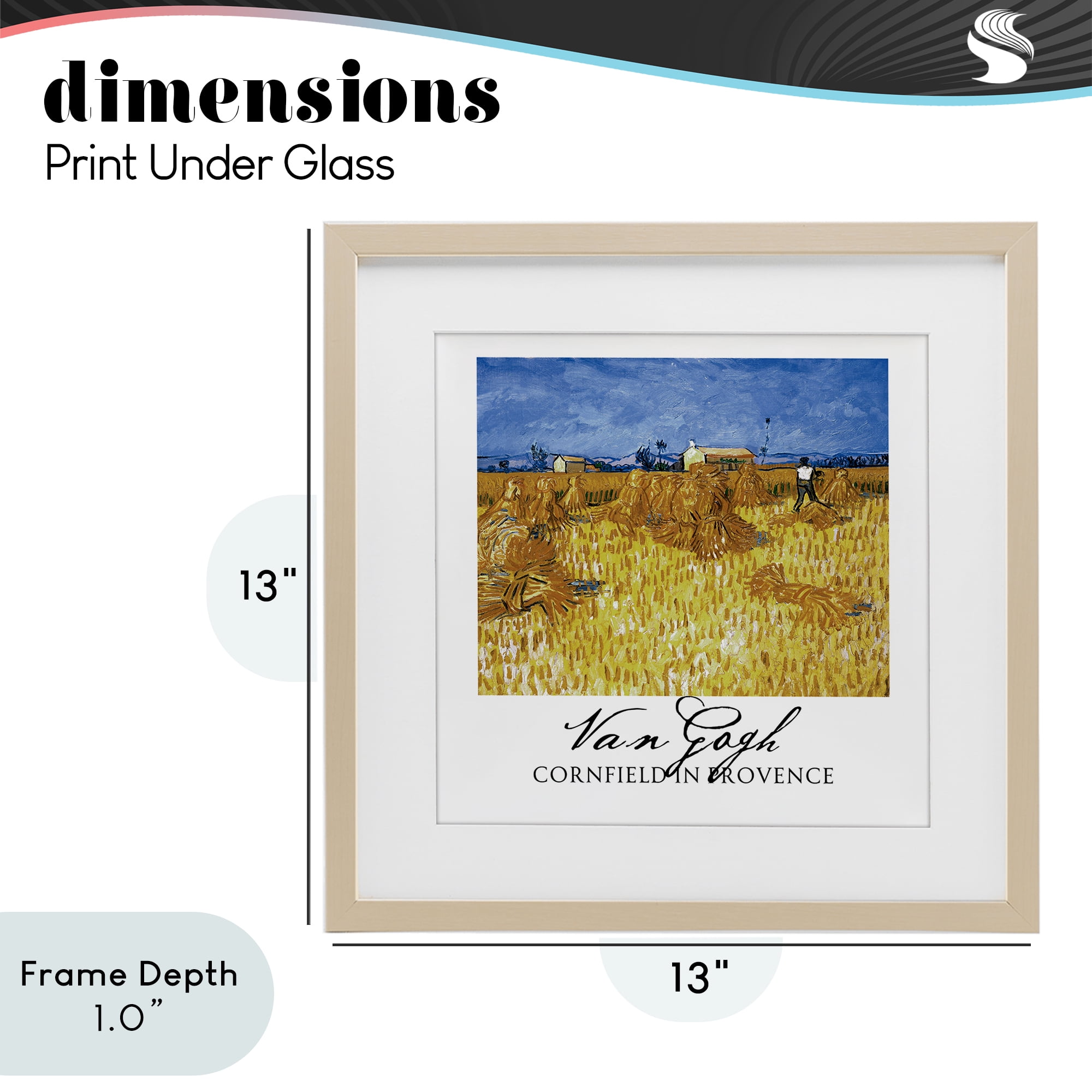 Stupell Industries Van Gogh Cornfield Provence Birch Framed Print Under Glass, design by Vintage Hustle