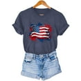 thumbnail image 7 of Busydd 4th of July Women's Tops Stylish American Flag Print Independence Day Tees Casual Round Neck Short Sleeve T Shirts for Women Comfy Summer Tops L, 7 of 7