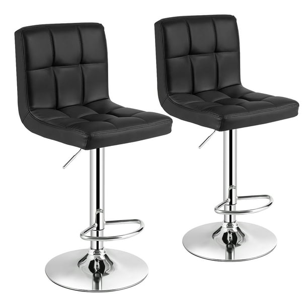 Costway Bar Stool with Adjustable Height & 360Degree Swivel, Black, Set of 2