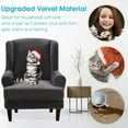 thumbnail image 3 of CJC Velvet Wingback Chair Sofa Slipcover 2 Pieces Plush Wing Chair Covers Arm Chair Cover Furniture Protector, 10 Colors, 3 of 9