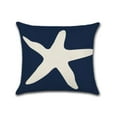thumbnail image 2 of Set of 2 Pillow Covers 18x18, Beach is My Happy Place and Starfish Designs / Cotton Linen Fabric Decorative Indoor / Outdoor Throw Pillow Case Set 45x45cm, 2 of 3