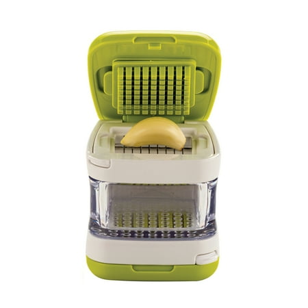 

Jygee Stainless Steel Garlic Press Tool Two-Sided Blade Cube Garlic Press Green Garlic Crusher with Storage Container for Kitchen Cooking Restaurant