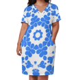 thumbnail image 3 of Blue Floral Kaleidoscope Pattern Design Summer Dresses for Women Beach Boho, 3 of 6