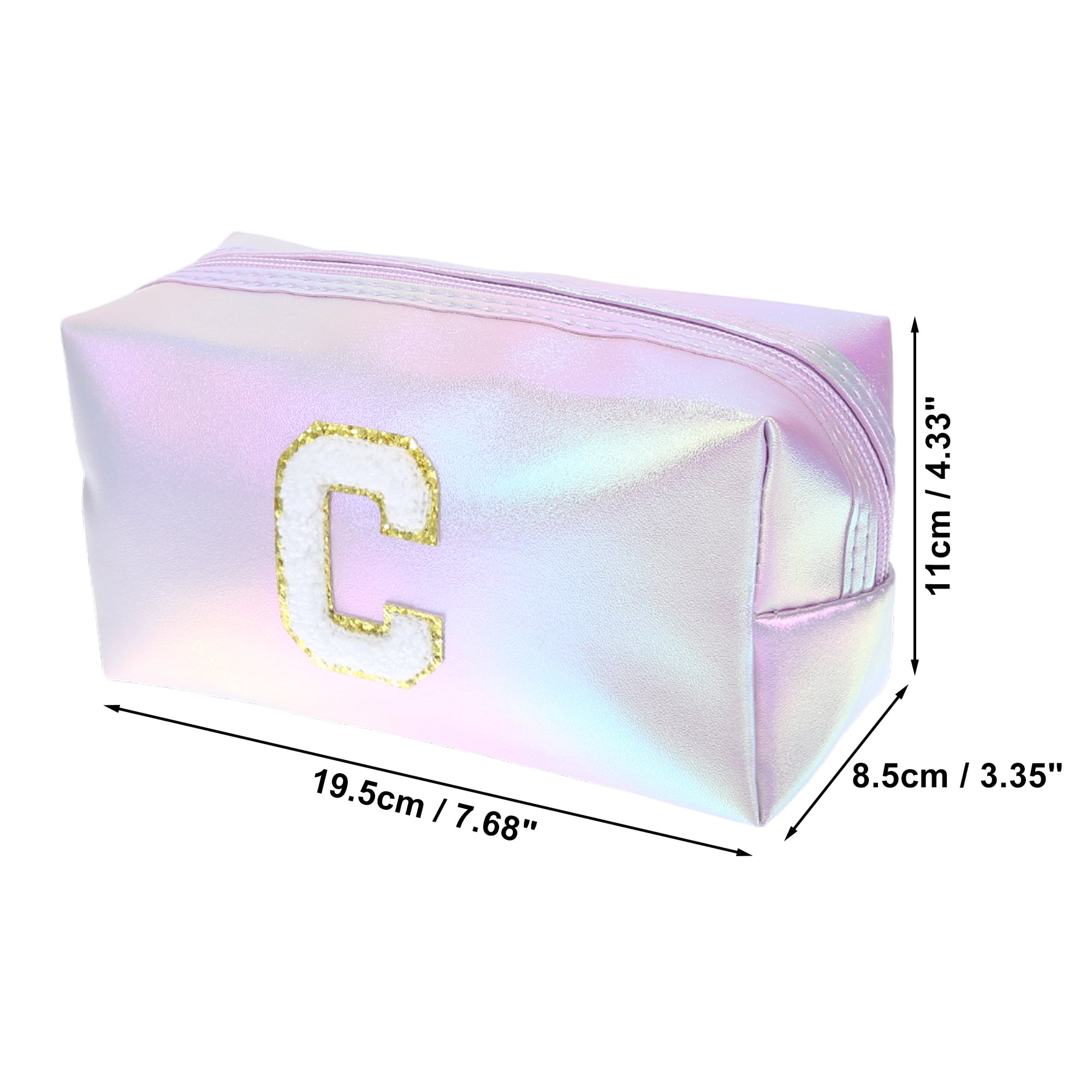 Unique Bargains Women Beatiful Durable Letter C Cosmetic Bag for Vacation Purple