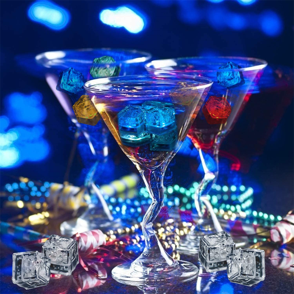 100 PCS Light Up Ice Cubes – Multi-Color LED Glowing Ice Cubes For Drinks, Waterproof, Perfect For Parties & Bars