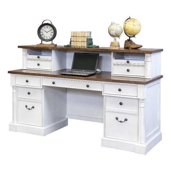 Martin Furniture Durham Rustic Wood Hutch With Drawers Storage Hutch White
