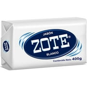 Zote White Laundry Bar Soap, Net WT 14.1 oz, (400g) - (Pack of 2)