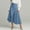 *Blue, variant on Women's Linen High Waisted A Line Midi Skirt,Casual Button Front Flared Skirt for Work Black,Women's Plus M