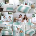 thumbnail image 6 of Aqua Teal White Ombre Bedding 3 Piece Duvet Cover Set Full Size, Modern Abstract Art Farmhouse Gradient Soft Microfiber Comforter Cover with Zipper Closure & Pillowcases, FadeResistant Quilt Cover, 6 of 9