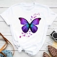 thumbnail image 5 of Camiseta con estampado de pétalos de mariposa para mujer, blusa de manga corta y cuello redondo, camisetas gráficas bonitas, Tops femeninos Clothin, nueva moda, 5 of 5