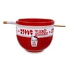 Sanrio Hello Kitty x Nissin Cup Noodles Red Ceramic Ramen Bowl and Chopstick Set