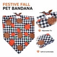 thumbnail image 2 of Fall Dog Bandana with Pumpkin Plaid Design, 1 Piece, Black and White Checkered with Orange Pumpkins, for Dogs and Cats, Pet Apparel and Accessories, 2 of 7