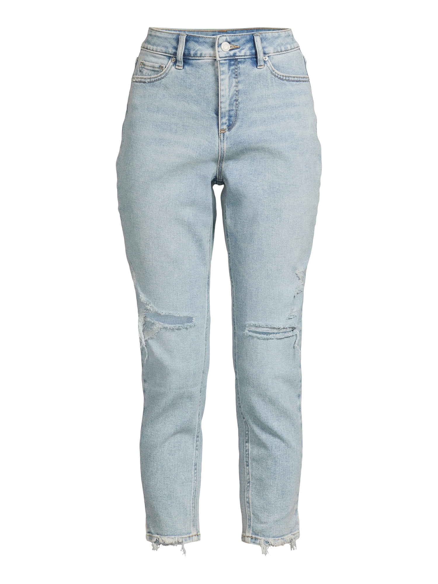 Time and Tru Women's High Rise Mom Jeans, 27” Inseam, Sizes