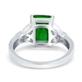 thumbnail image 4 of Emerald Cut Celtic Engagement Ring Green Emerald CZ 925 Sterling Silver Size 7, 4 of 7