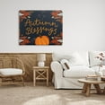 thumbnail image 2 of Autumn Blessings Fall Leaves Pumpkin Holiday Graphic Art Gallery Wrapped Canvas Print Wall Art, 2 of 7