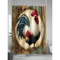 thumbnail image 5 of Rooster Shower Curtain Set, Waterproof Shower Curtains for Bathroom, Vintage Rustic Farmhouse Style Oil Painting Washable Fabric Cloth Bath Curtain for Bathtub Decoration with Hooks 48x72 Inches, 5 of 6