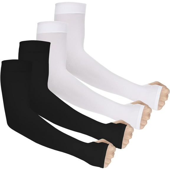4 Pairs UV Sun Protection Arm Sleeves for Men Women UPF 50 Compression Cooling Sleeves Sports Sleeve