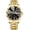 Gold Black Gold Nail, variant on Men's and Women's Business Diamond Stainless Steel Waterproof Roman Numeral Analog Quartz Watch with Day-Date Calendar, Gold and Silver Tone