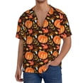 thumbnail image 1 of Fotbe Autumn Pumpkin Camisa Estampada de Manga Corta para Hombre, Casual de Verano, Estilo Playero, Sin Arrugas-3X-Large, 1 of 5
