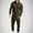 Army Green, variant on Men's Fleece Lined Hooded Jumpsuit Zip Up One Piece Pajamas Playsuit Jogger Sweatsuit Overall Romper Gray 4