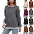 thumbnail image 1 of Camiseta sin mangas para mujer,Sudadera con capucha de invierno para mujer, manga larga, cuello redondo, camisa informal de poliéster, suave y cómoda para usar en casa, sopatenor, 1 of 8