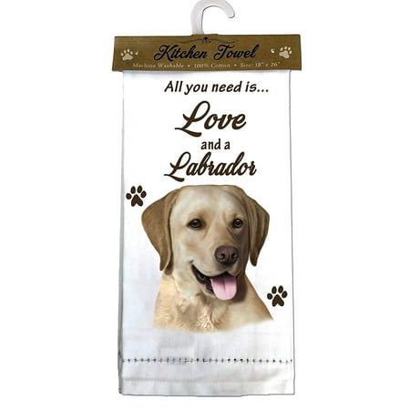 

E&S Pets 700-20 Labrador Yellow Kitchen Towel Off-white
