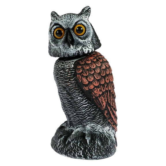 Mozhitti Realistic Owl Statue With 360°Rotating Head Owl To Scare Birds Lifelike Simulation Owls Bird Owls Statue Scare Birds For Indoor Outdoor Garden Yard