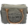 thumbnail image 4 of Rajeriya Tote Bag Upcycled Canvas Leather - Sel De Mer Handbag For Women, 4 of 5