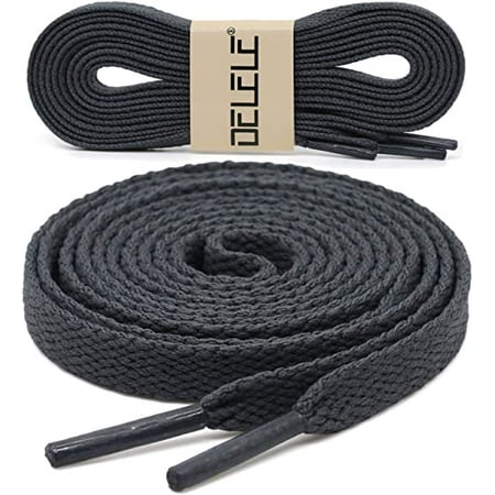 

Rush 2 pairs of flat shoe laces suitable for skateboard shoes and sports shoes 78.74 Inch（Dark Grey） S2880