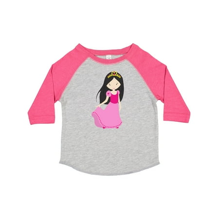 

Inktastic Cute Princess Crown Black Hair Pink Dress Gift Toddler Toddler Girl T-Shirt