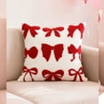 thumbnail image 3 of Cute Bow Decorative Throw Pillow Cover for Sofa Cushion Backrest Bedroom Living Room Decor Soft Plush Accent Pillowcase Home Decoration Accessory, 3 of 6