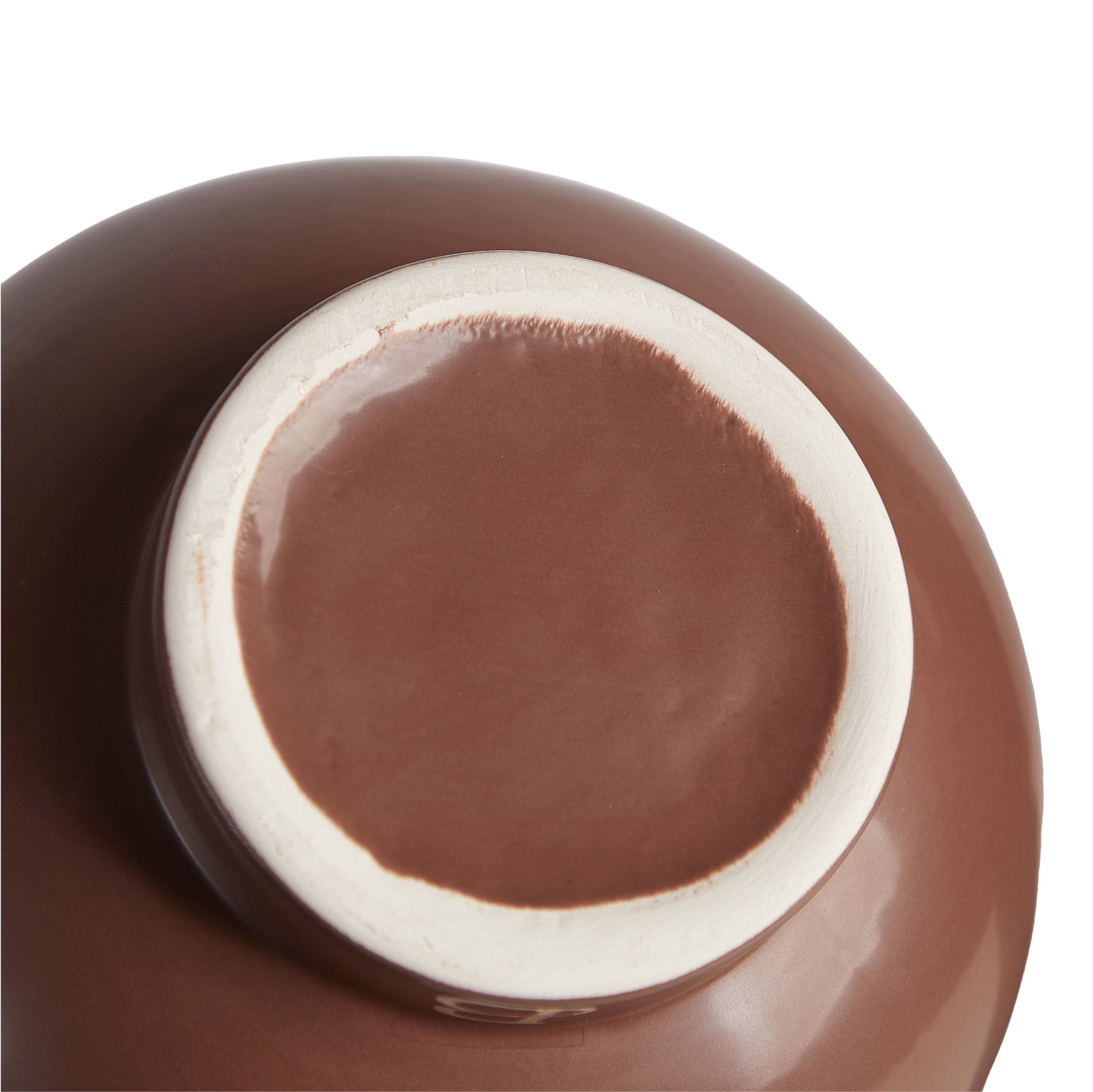 Beautiful Solid Cognac Brown Round Ceramic Vase by Drew Barrymore, 7.5" x 7.5" x 7.5"