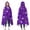 Purple Halloween Pattern, variant on Wearable Blanket,Purple Halloween Pumpkins Bats and Spiders Hooded Wearable Flannel Blanket for Adults & Teens,Winter Poncho Shawl Wrap Cape Cozy Anti-Pill,50"x60"