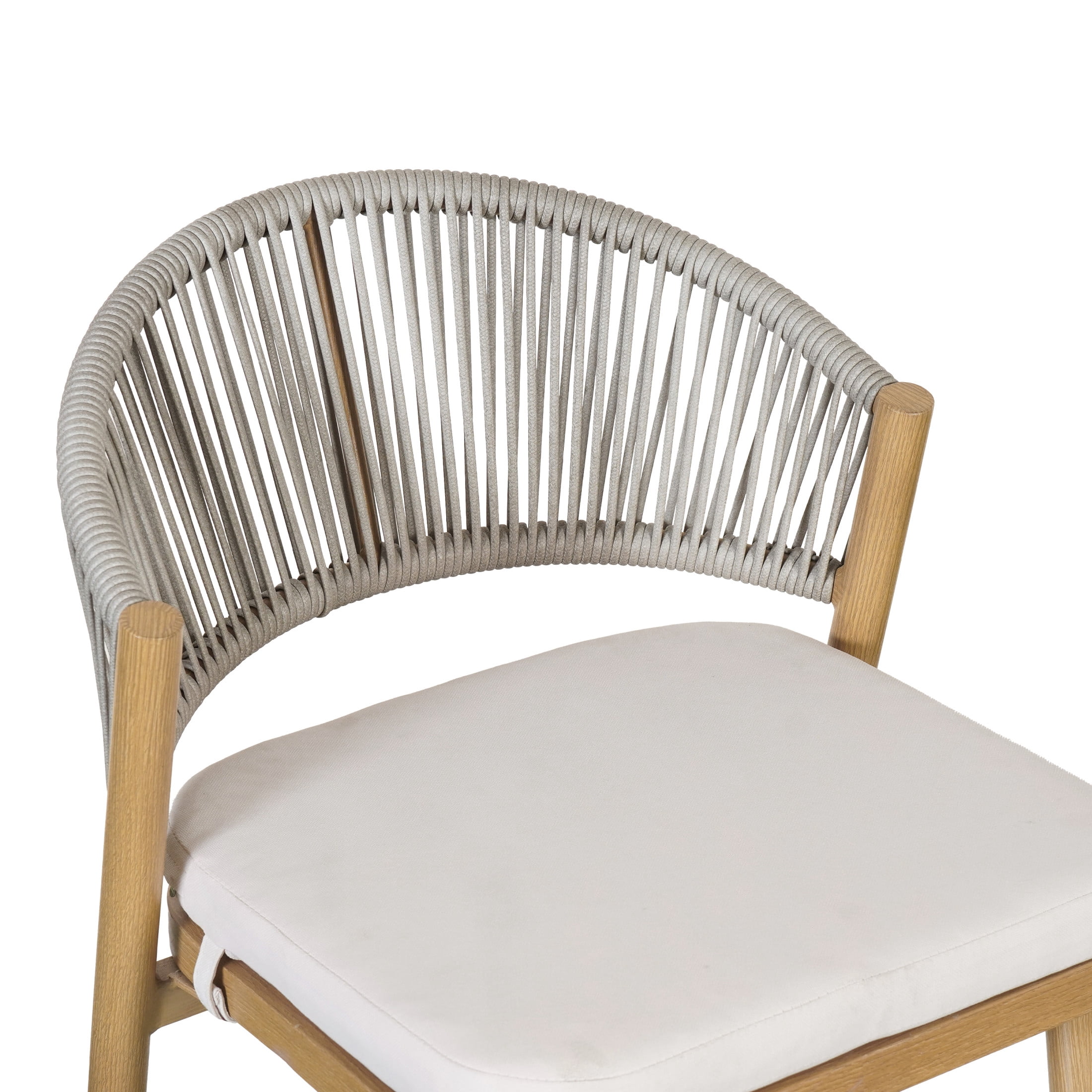 Amara Modern Outdoor Patio 26"H Counter Stools with Wicker Backrest, Aluminum Frame, Water-Resistant Cushion, Maple Finish, Set of 4