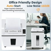 QUIETLEMON Heavy Duty Micro Cut Paper Shredder for Home Office, 200-Sheet Auto Feed & 7-Sheet Manual Shredding, P-5 Security, 5.8-Gal Bin, Shreds Paper, Credit Cards, Staples & Clips