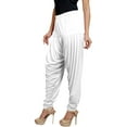 thumbnail image 3 of Stylesindia Solid Cotton Viscose Lycra Women's Patiala Harem Pants (White), 3 of 3